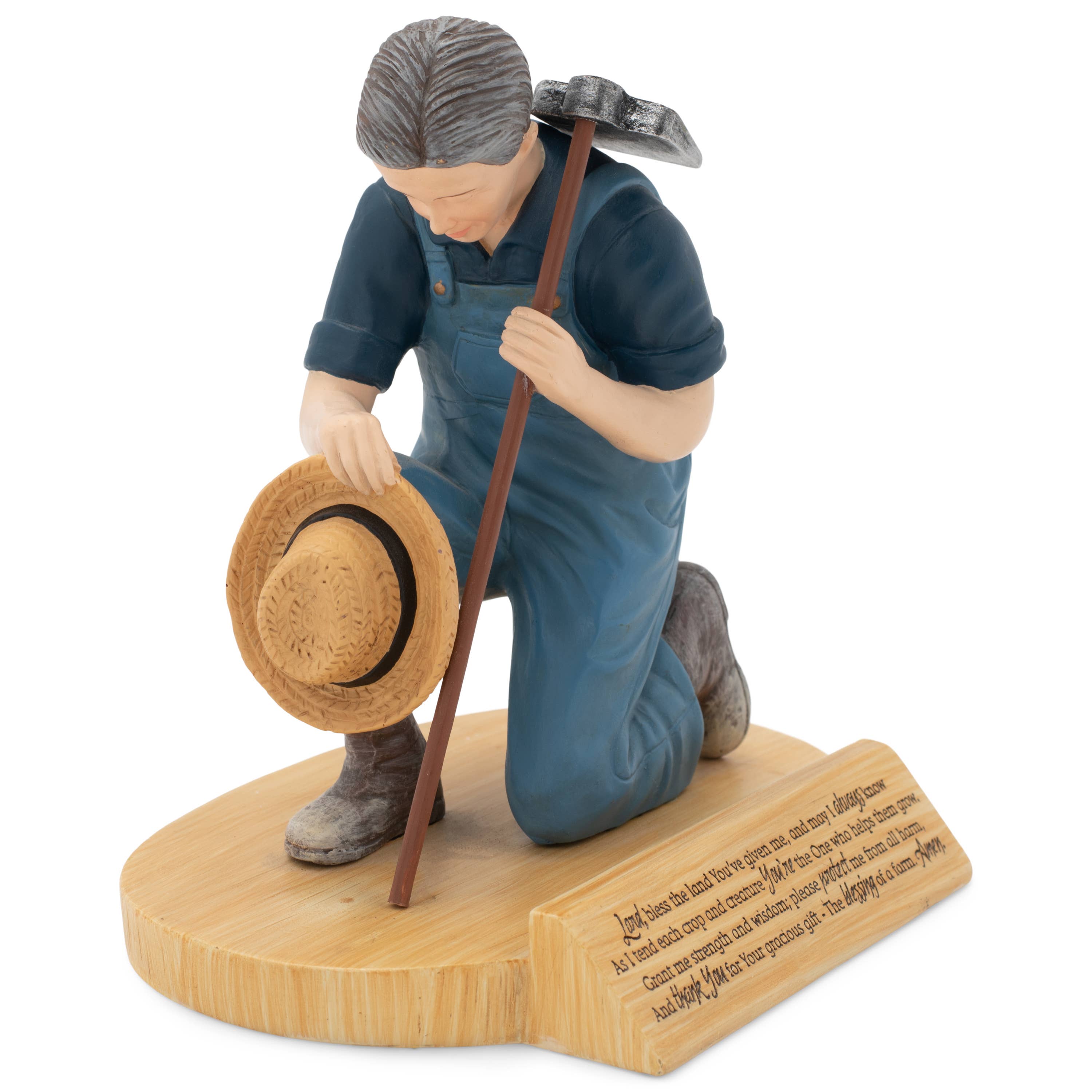Praying Farmer Figurine