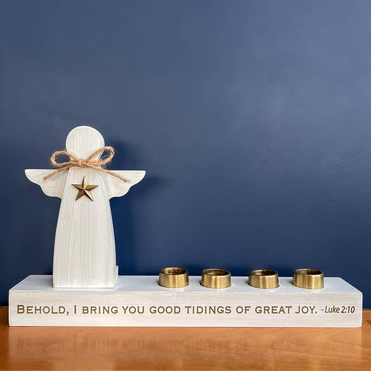 Good Tidings with Angel Advent Wreath with Candles