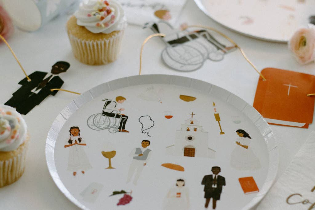 First Communion Cocktail Plates | Catholic Party Paper Goods