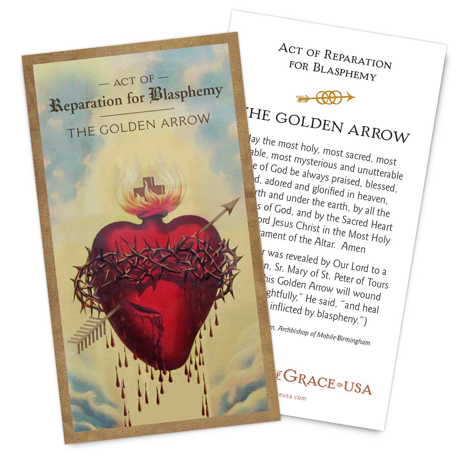 Golden Arrow: Act of Reparation for Blasphemy Holy Card
