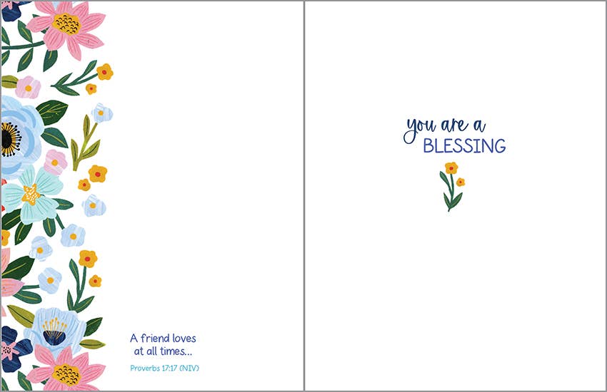 With Scripture Birthday Card - Friendly Flowers