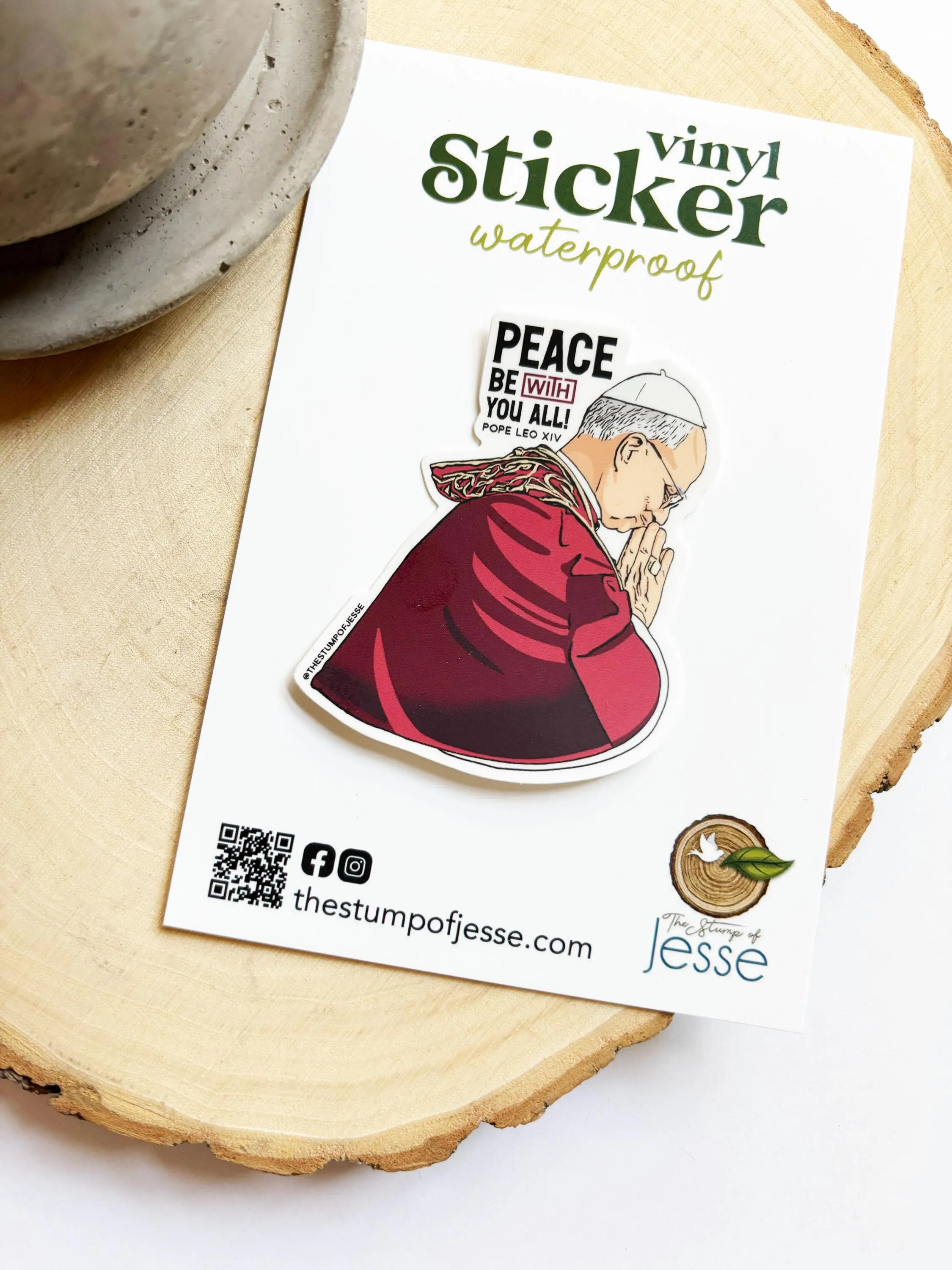 Pope Leo XIV Waterproof Sticker | Catholic Sticker
