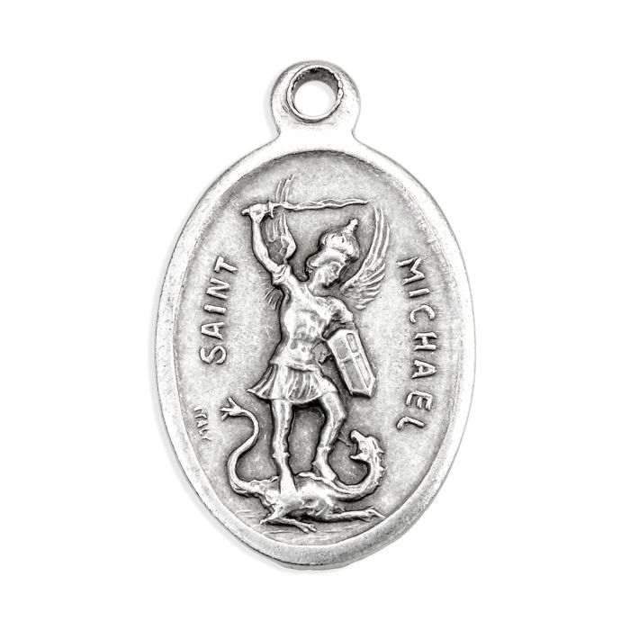 St. Michael Oxidized Medal