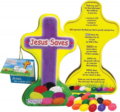 Jesus Saves! (Jelly Bean Prayer Cross Tin)