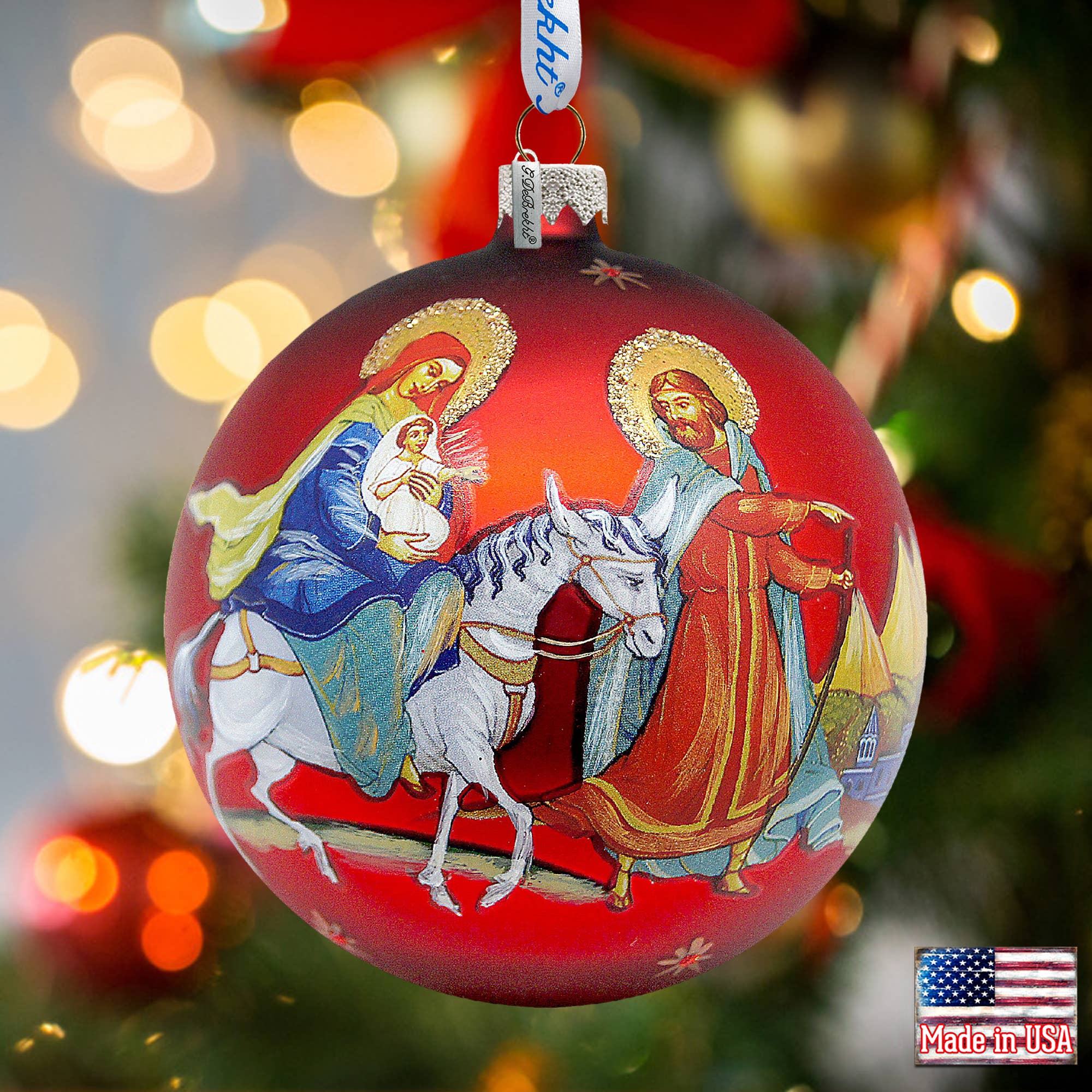 Nativity Ball Glass Ornament Holiday Splendor by Debrekht