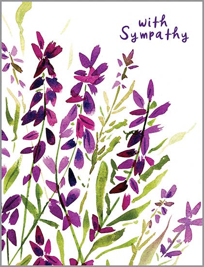 With Scripture Sympathy Card - Little Purple Flowers