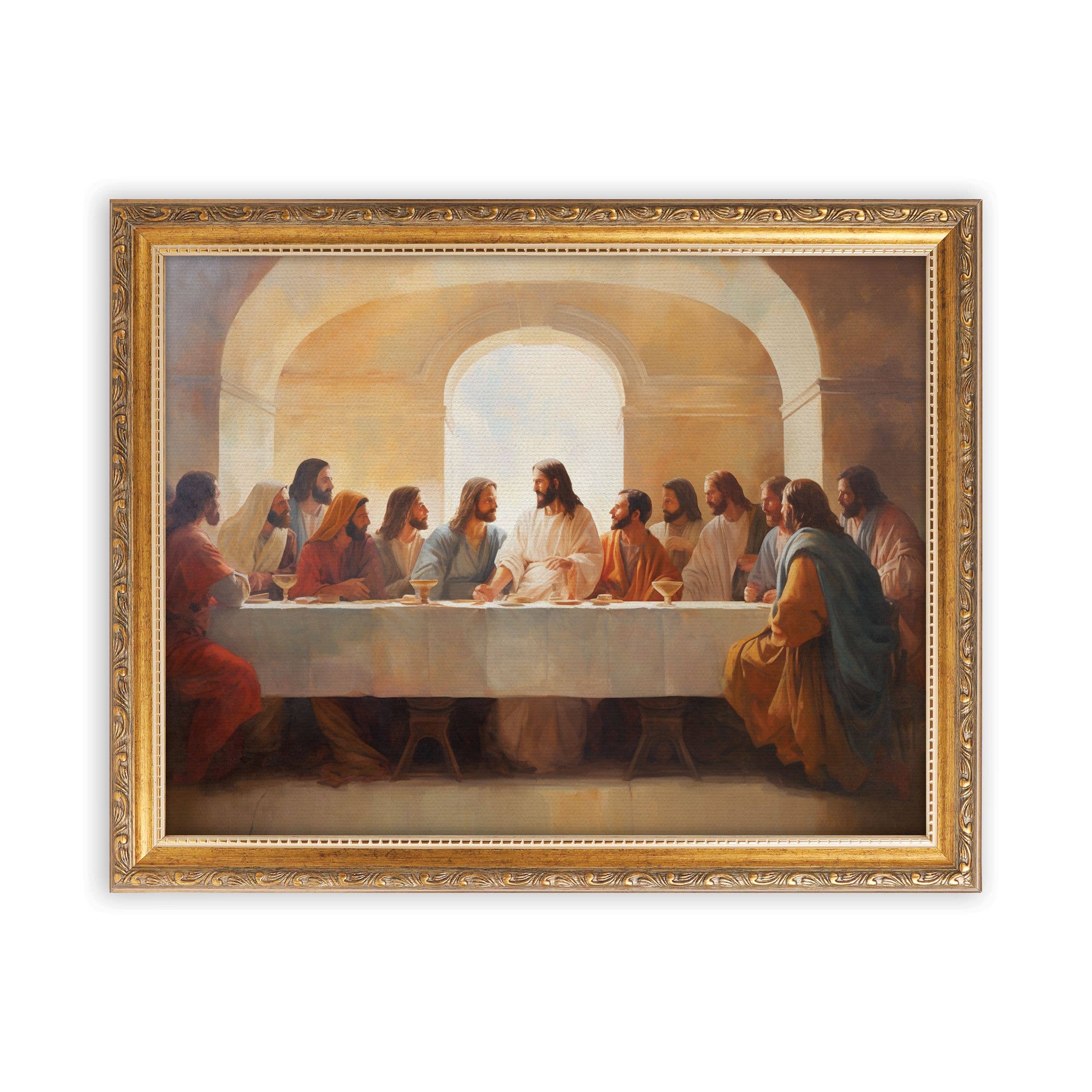 Last Supper 18X14 Gold Framed Linen