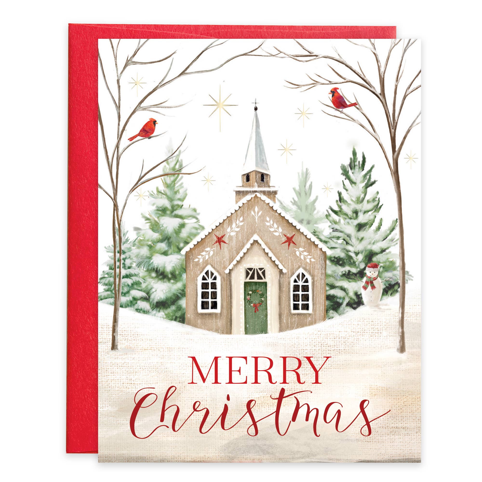 Box/Pack Scripture Christmas Card - Snowy Church