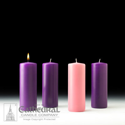 Advent Pillar Candle Sets Stearine 3" x 8" [Purple and Blue options]