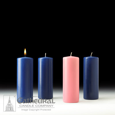 Advent Pillar Candle Sets Stearine 3" x 8" [Purple and Blue options]
