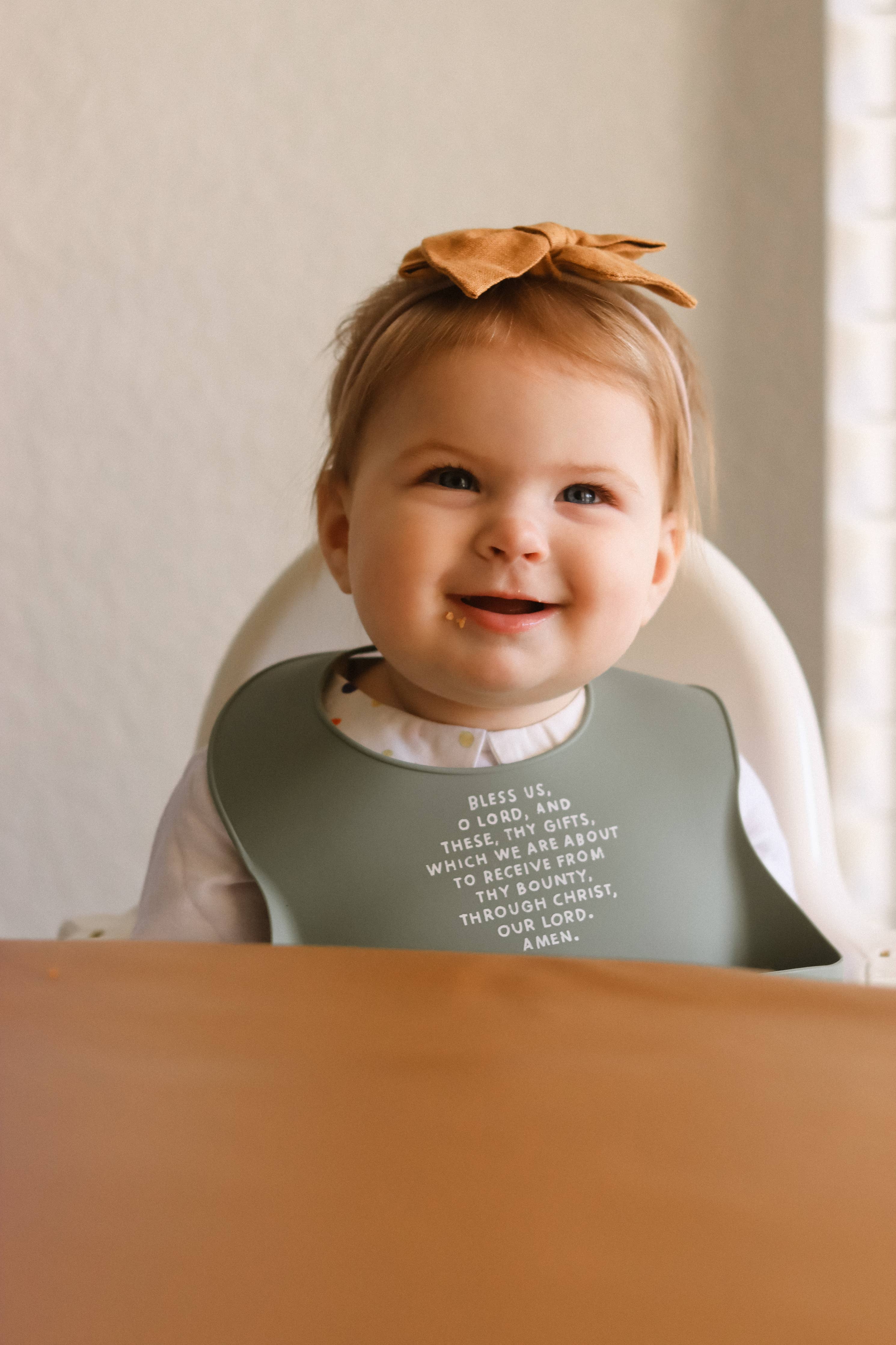 Catholic Meal Blessing Bib | BPA Free Bib | Gift For Baby