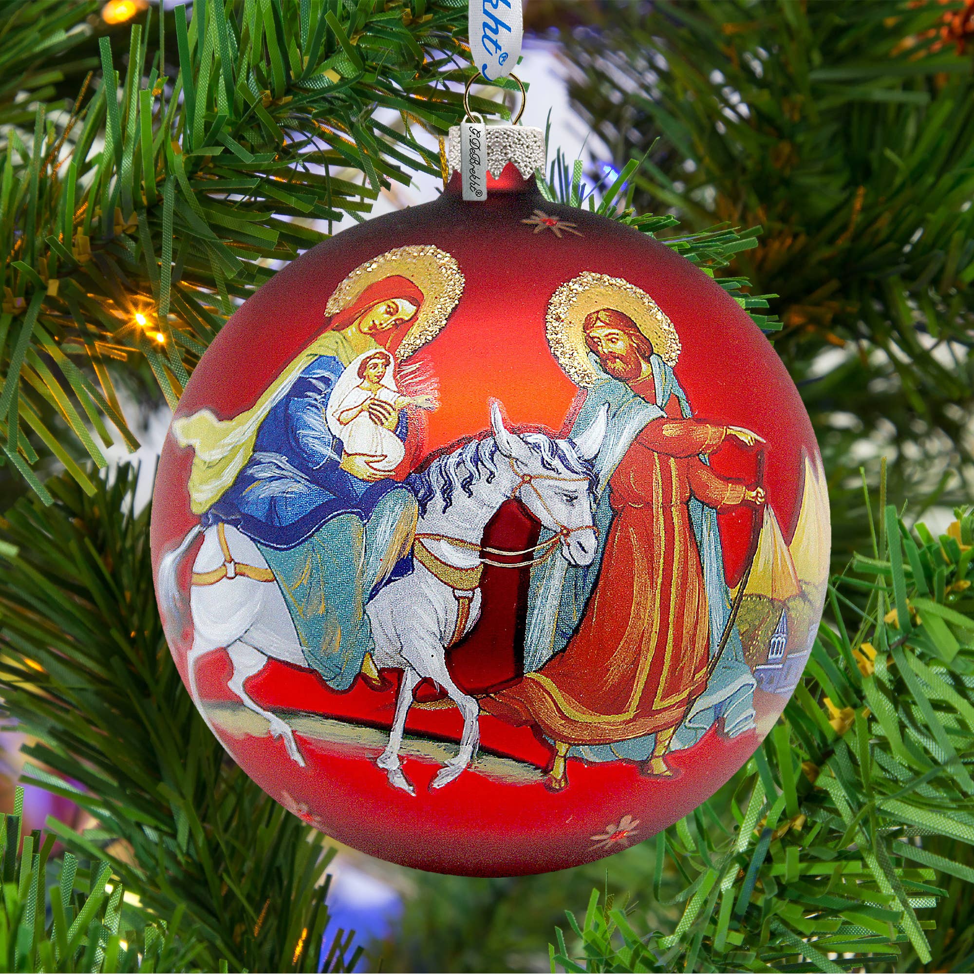 Nativity Ball Glass Ornament Holiday Splendor by Debrekht