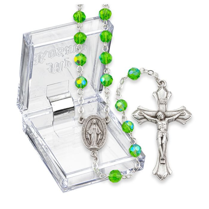 Birthstone August Light Green Rosary