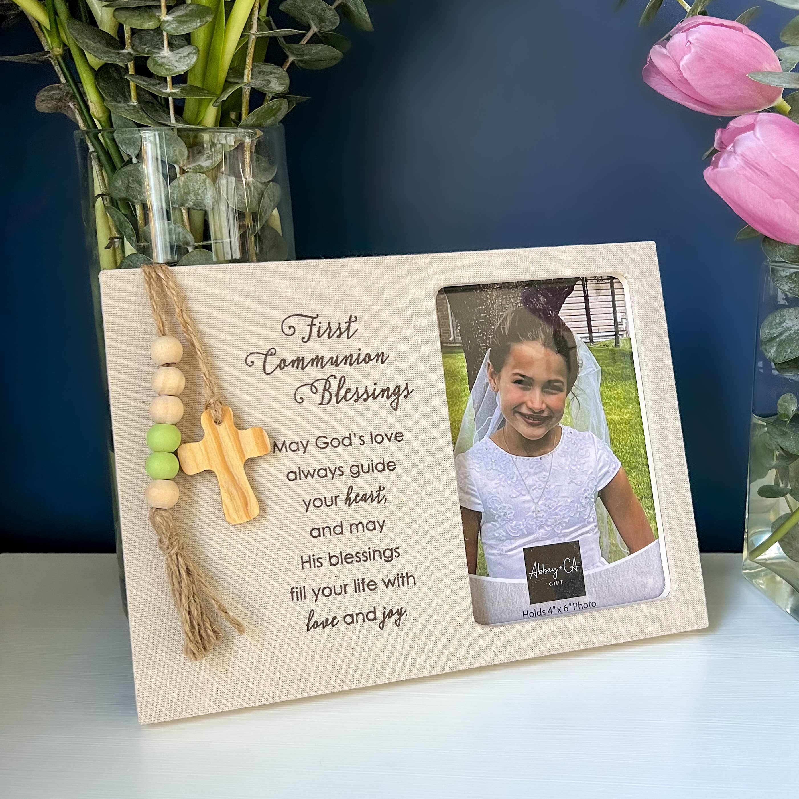 First Communion Blessings Fabric Frame