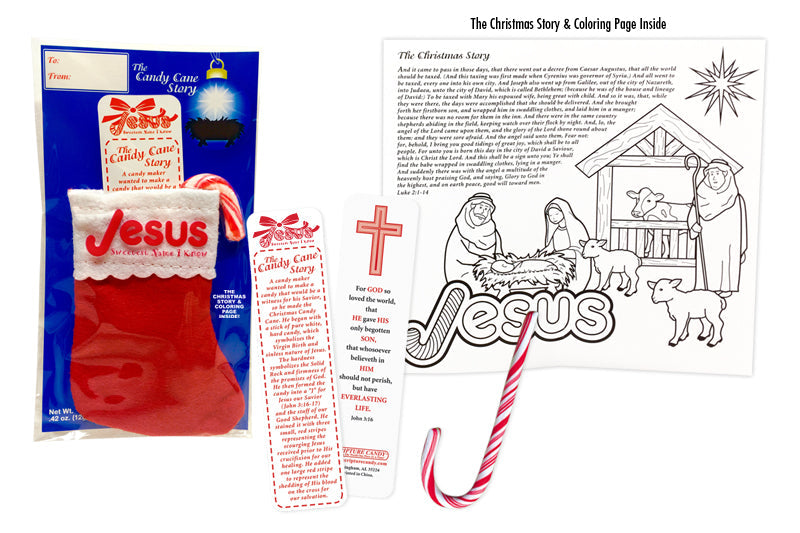 Candy Cane Story Stocking, Bookmark, Candy Cane & Activity Page Set