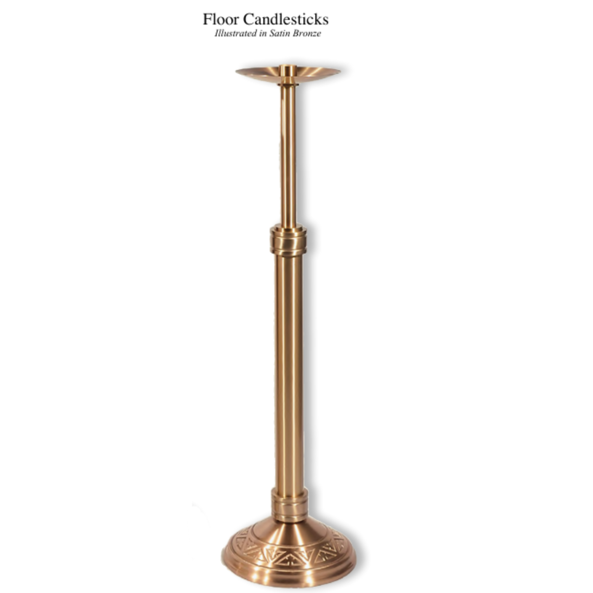 Processional Floor Candlestick in High Polish Brass