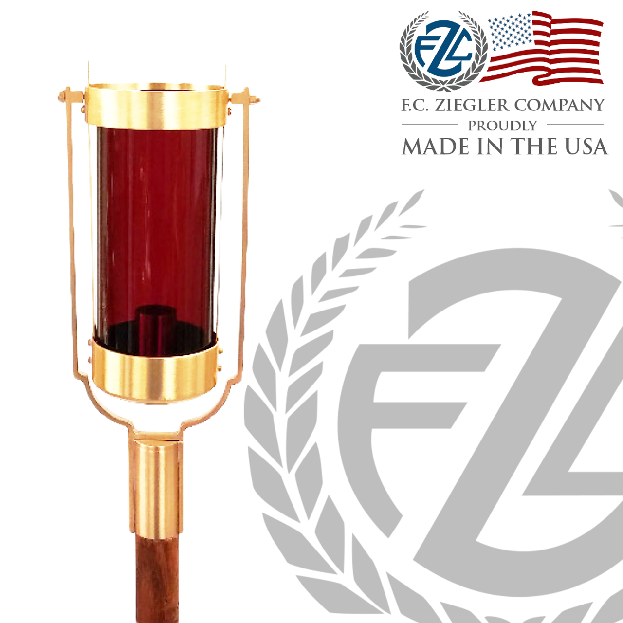 Swinging Processional Torch - Ruby Glass