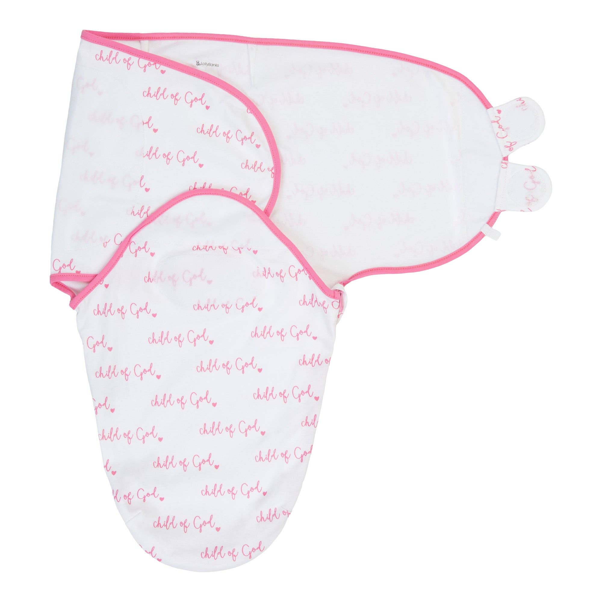 Cotton Velcro Newborn Swaddle Sack Pink Child of God