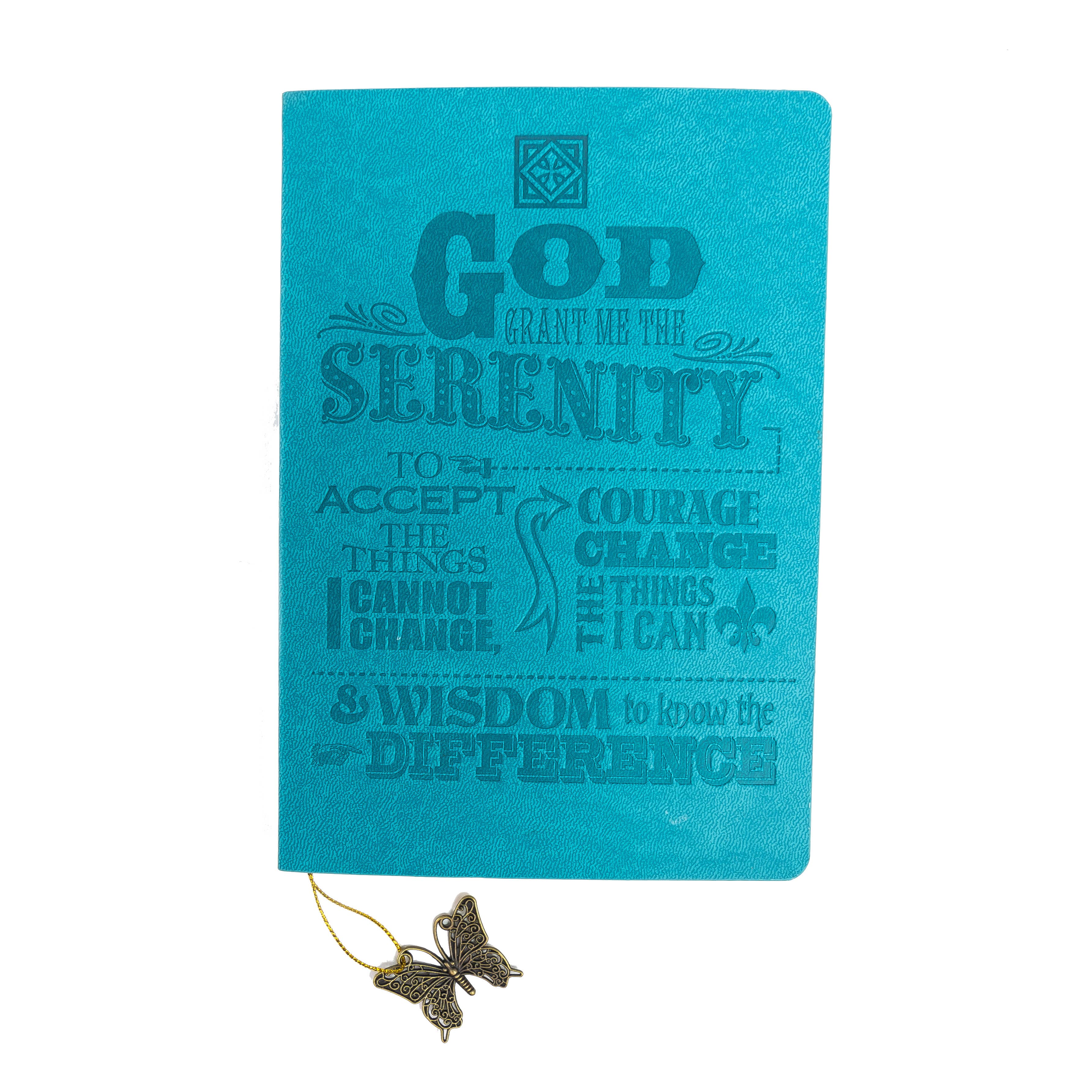 Dangle Journal : Leather Wrapped Teal Serenity Prayer