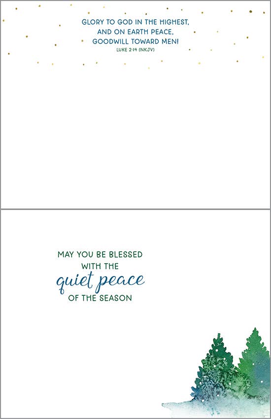 Box/Pack Scripture Christmas Card - Watercolor Pines