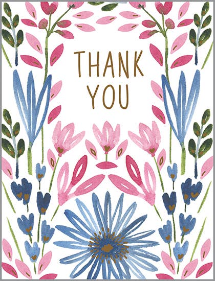 With Scripture Thank You Greeting Card - Blue Daisy