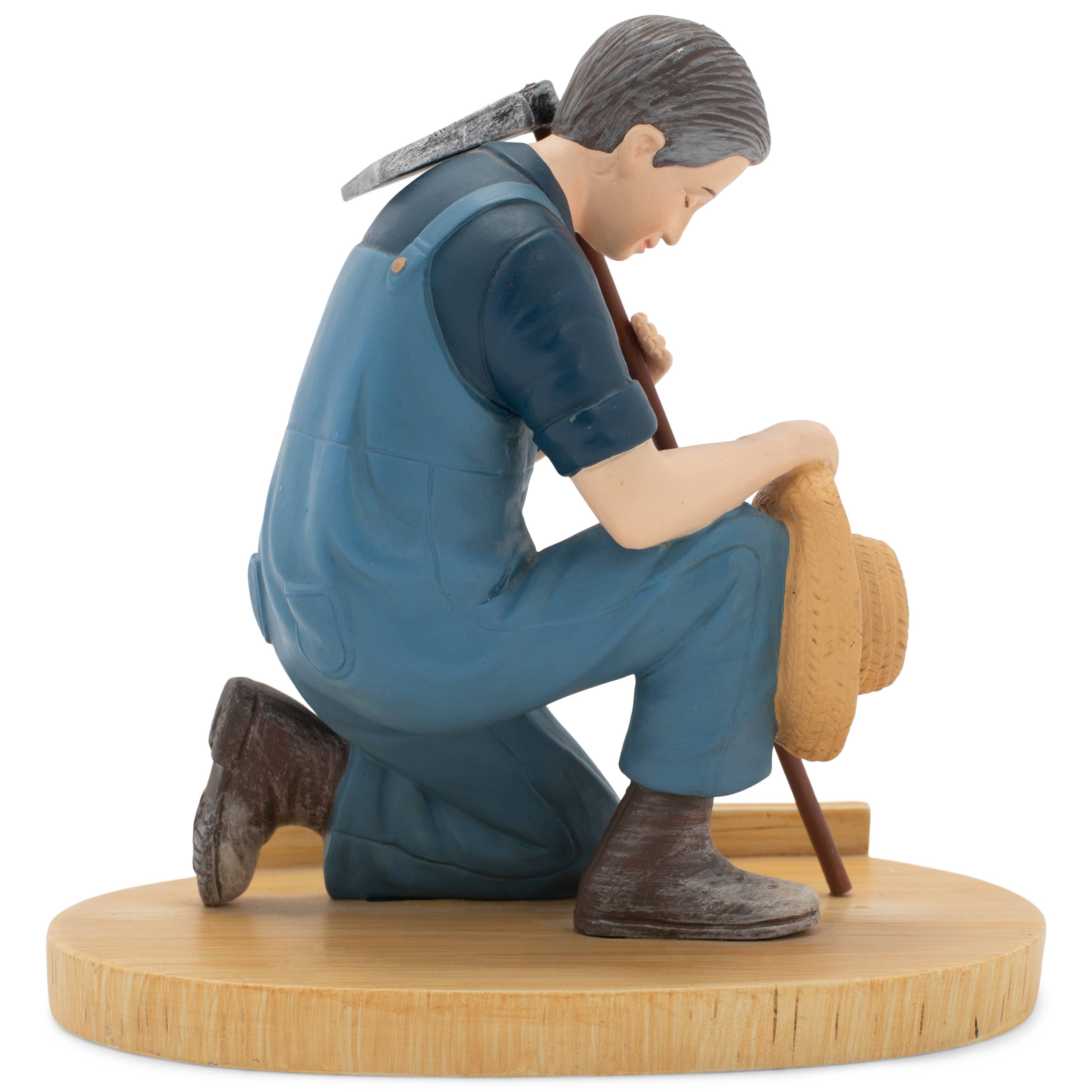 Praying Farmer Figurine