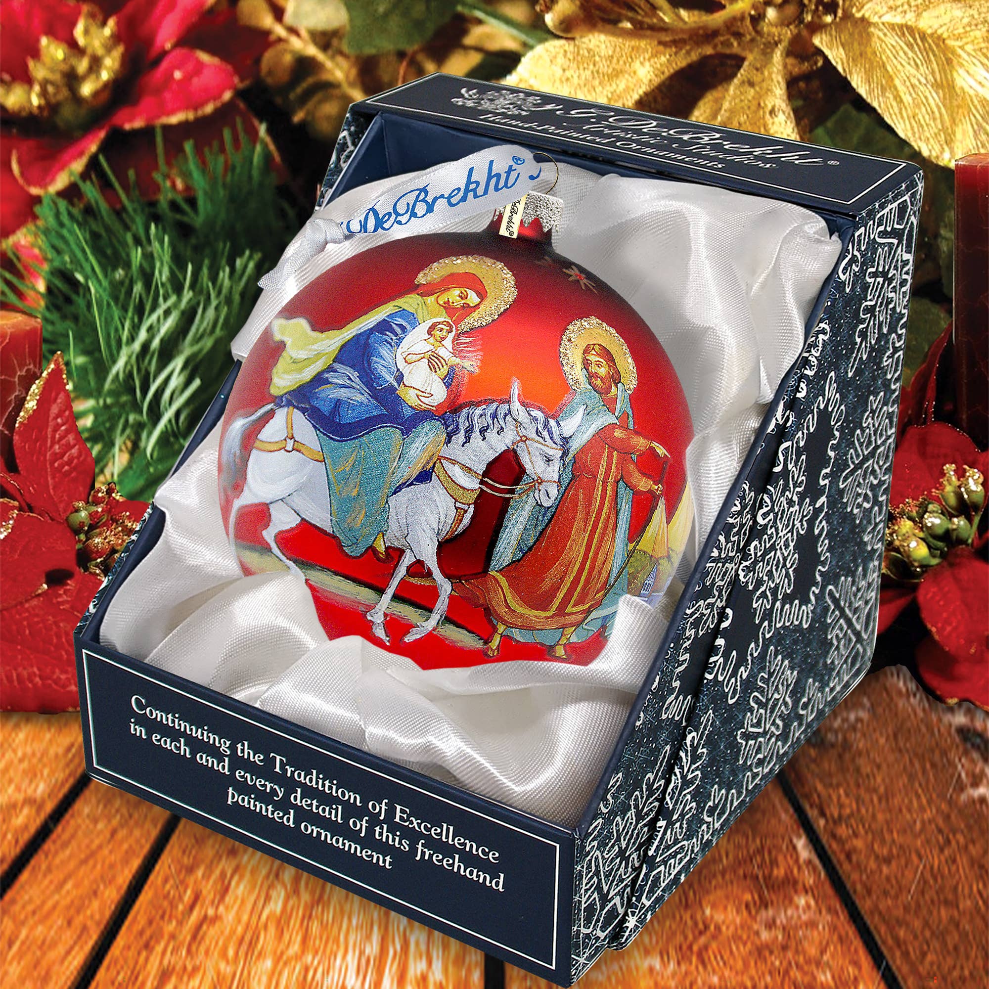 Nativity Ball Glass Ornament Holiday Splendor by Debrekht