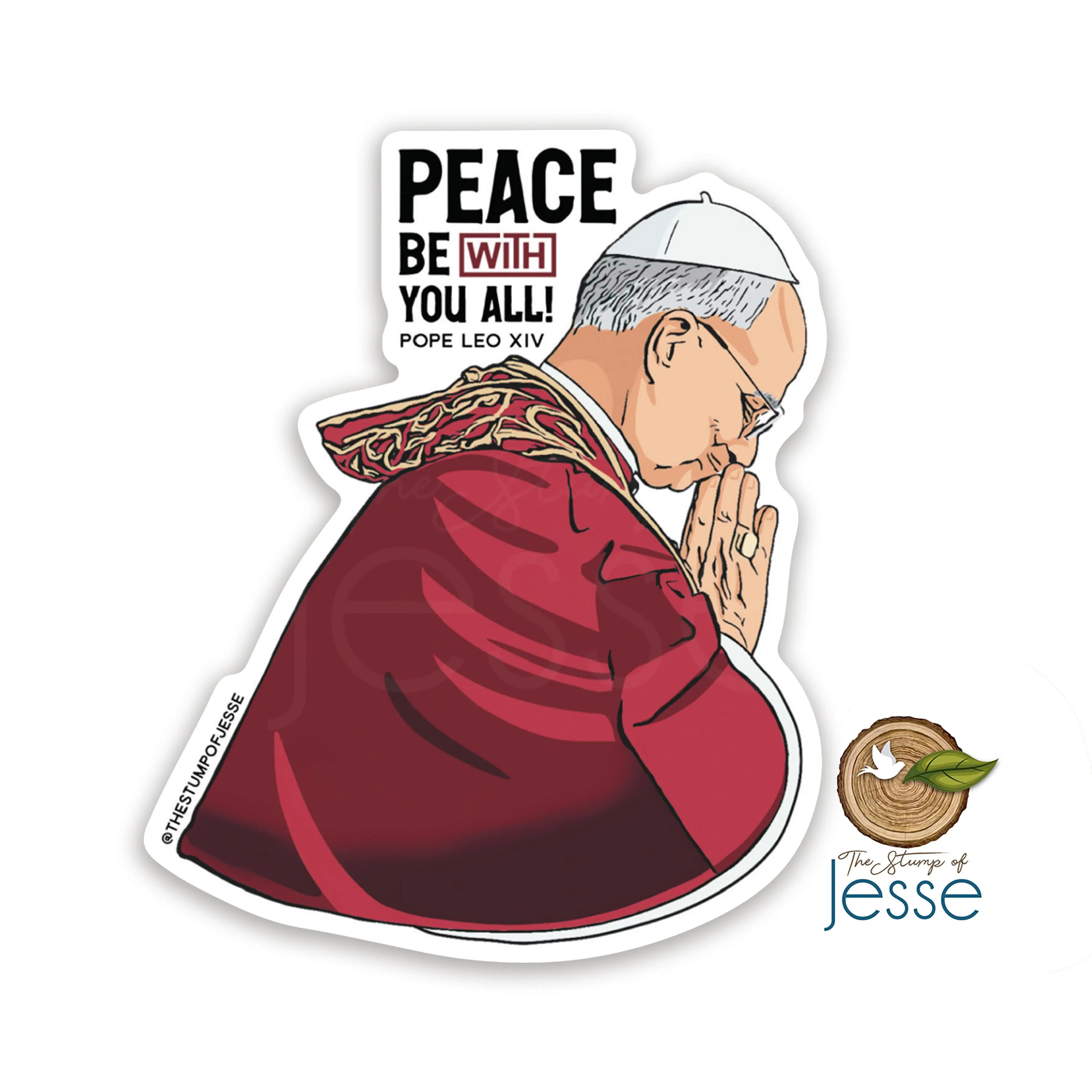 Pope Leo XIV Waterproof Sticker | Catholic Sticker