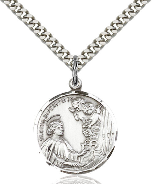 Sterling Silver St. Cecilia Pendant