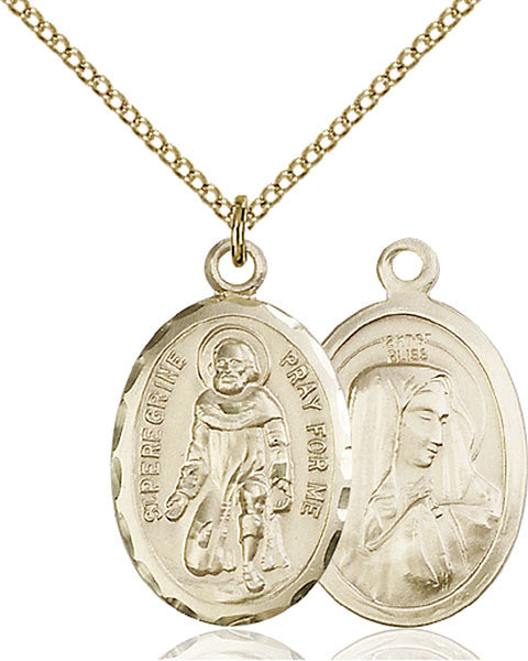 Gold Filled St. Peregrine Pendant
