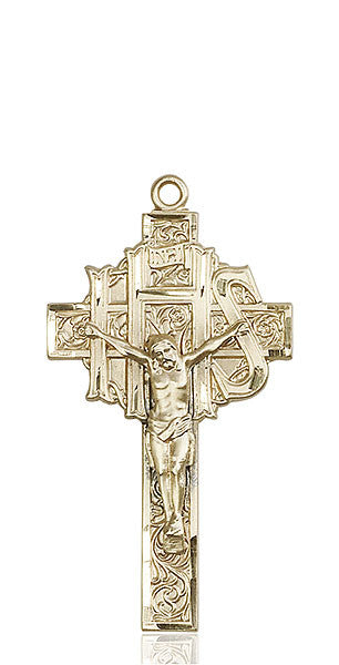 14kt Gold Crucifix Medal
