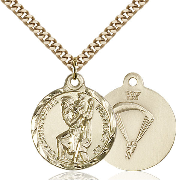 Gold Filled St. Christopher / Paratrooper Pendant