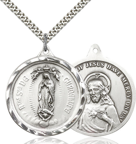 Sterling Silver O/L of Guadalupe Pendant