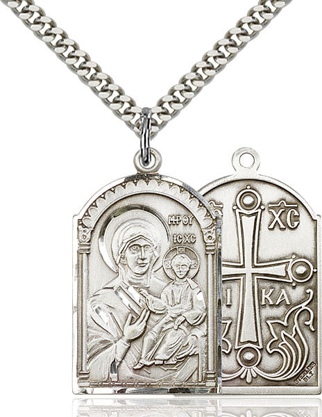 Sterling Silver Mother of God Pendant