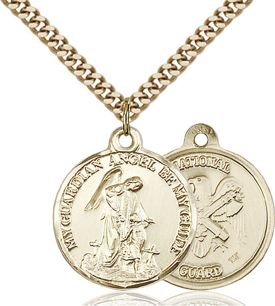 Gold Filled Guardain Angel / Nat'L Guard Pendant