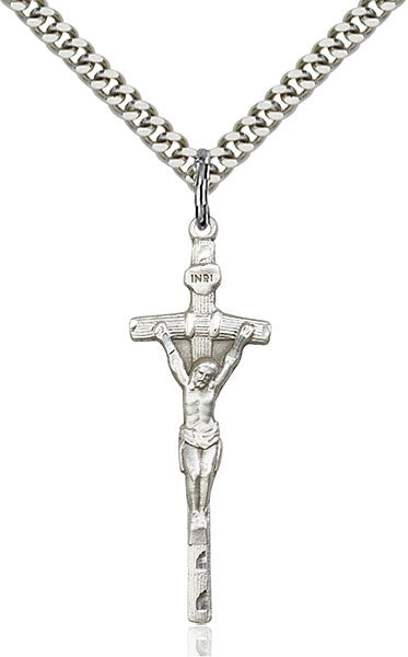 Sterling Silver Papal Crucifix Pendant