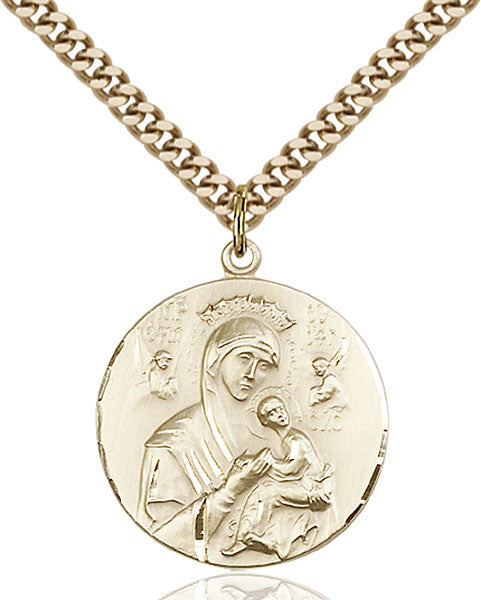 Gold Filled O/L of Perpetual Help Pendant