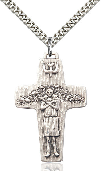 Sterling Silver Papal Crucifix Pendant