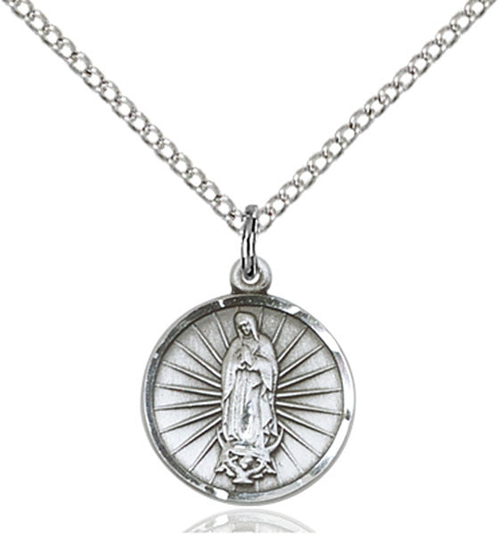Sterling Silver O/L of Guadalupe Pendant