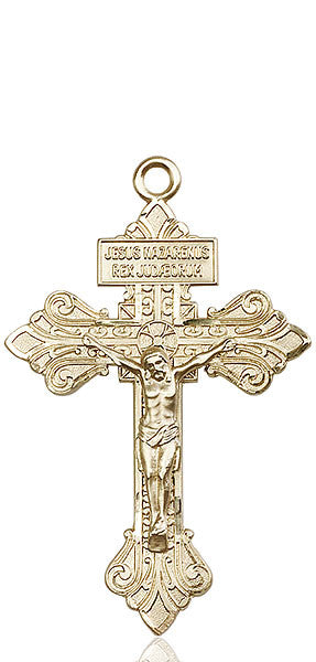 14kt Gold Crucifix Medal