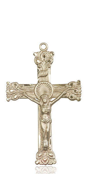 14kt Gold Crucifix Medal