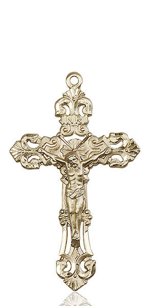 14kt Gold Crucifix Medal
