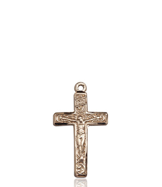 14kt Gold Crucifix Medal