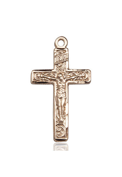 14kt Gold Crucifix Medal