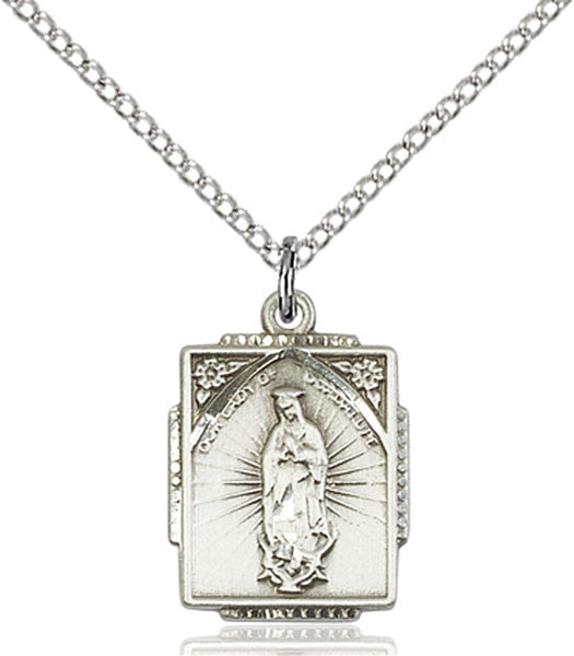 Sterling Silver O/L of Guadalupe Pendant