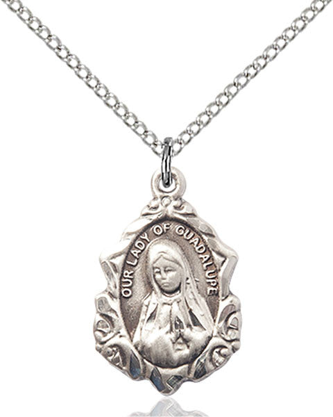 Sterling Silver O/L of Guadalupe Pendant