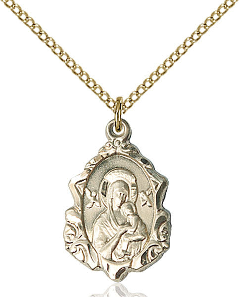 Gold Filled O/L of Perpetual Help Pendant