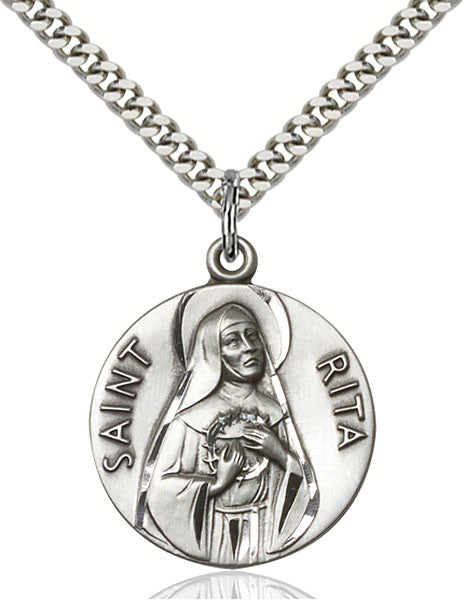 Sterling Silver St. Rita of Cascia Pendant