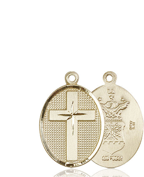 14kt Gold Cross / Air Force Medal