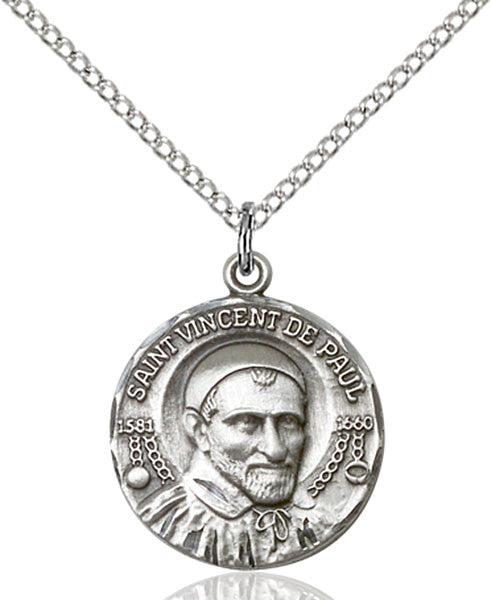Sterling Silver St. Vincent de Paul Pendant